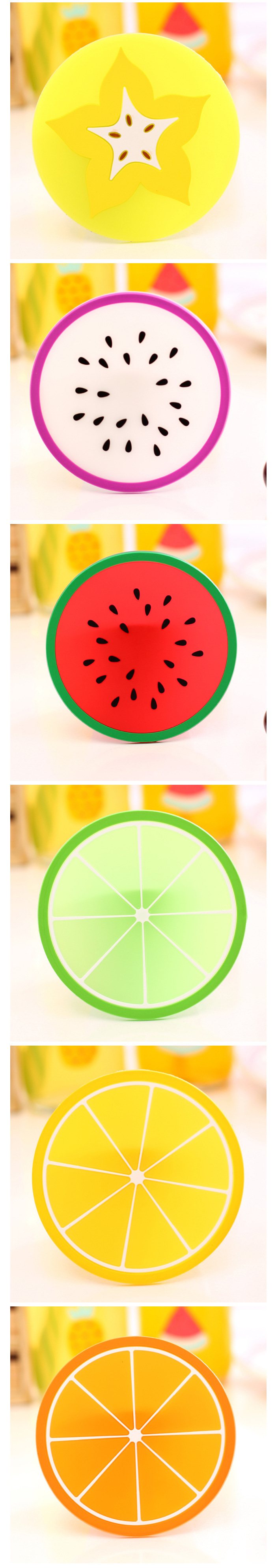 矽膠杯墊,水果杯墊,果凍色隔熱墊