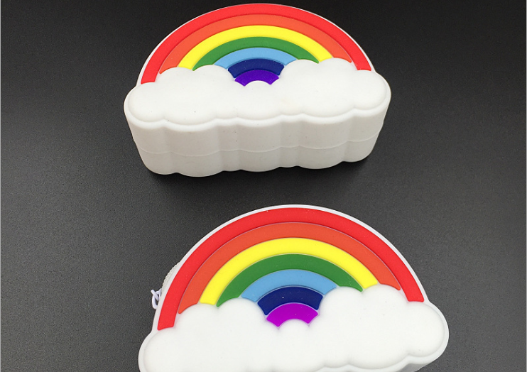 矽膠彩虹零錢包,矽膠鑰匙包,矽膠耳機包