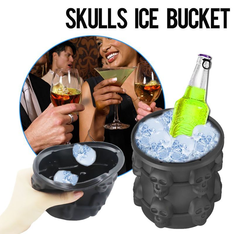 骷髏頭矽膠冰桶 骷髏頭矽膠冰桶